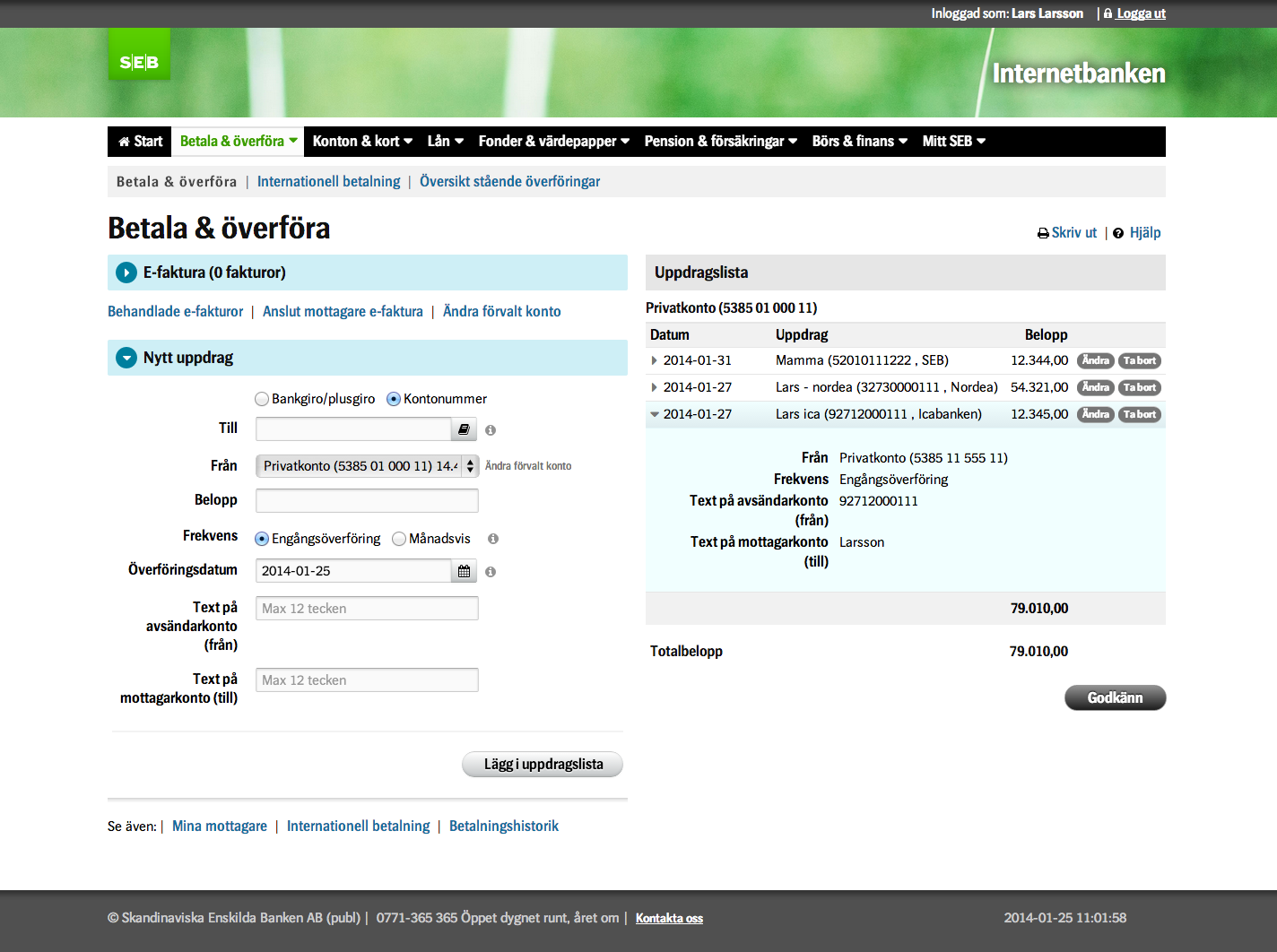 Bildresultat fÃ¶r internet bank screenshot swedbank transaction